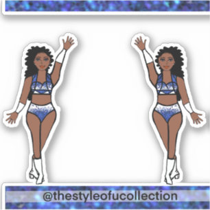 Majorette / Dancer Stickers Blue Sparkle
