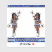 Majorette / Dancer Stickers Blue Sparkle (Vel)