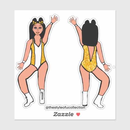 Majorette / Dancer Stickers Geel Vonk #2 (Vel)