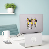 Majorette / Dancer Stickers Geel / Zwart Fringe 2 (Laptop op bureau)