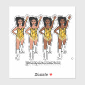 Majorette / Dancer Stickers Gele Fringe (Vel)