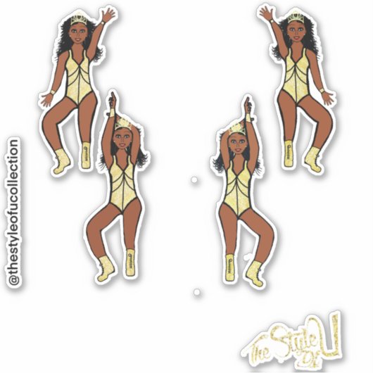 Majorette / Dancer Stickers Gold Crown # 1 (Voorkant)