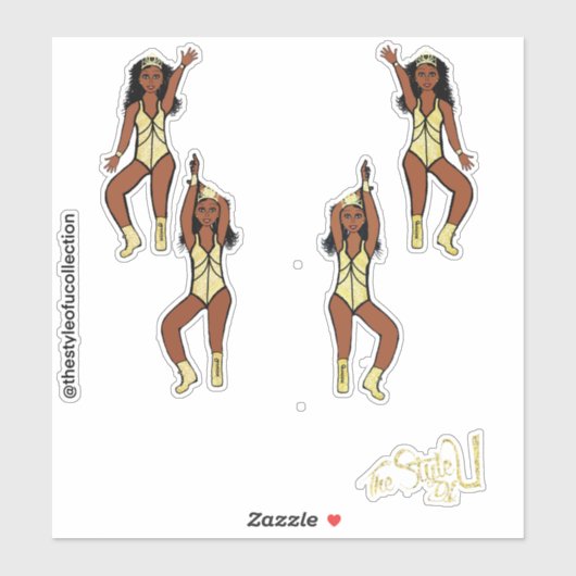 Majorette / Dancer Stickers Gold Crown # 1 (Vel)