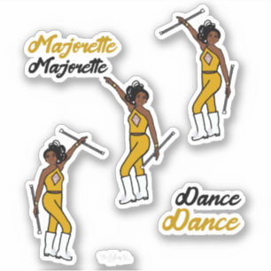 Majorette/Dancer Stickers Gold Diamond 3