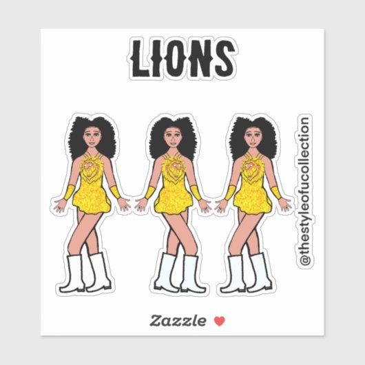 Majorette / Dancer Stickers Gold Lion B (Vel)