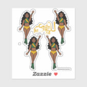 Majorette / Dancer Stickers Groen & Geel (Vel)
