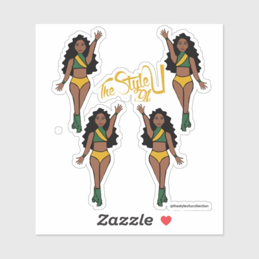 Majorette / Dancer Stickers Groen & Geel (Vel)