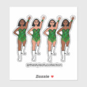 Majorette / Dancer Stickers Groene Fringe (Vel)