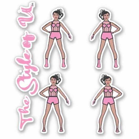 Majorette/Dancer Stickers Katoen Snoep 2 (Voorkant)