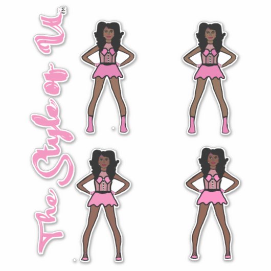 Majorette / Dancer Stickers Katoen Snoep 3 (Voorkant)