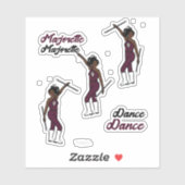Majorette/Dancer Stickers Mahogany (Vel)