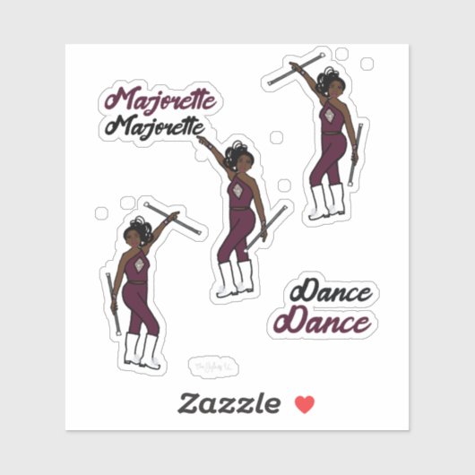 Majorette/Dancer Stickers Mahogany (Vel)