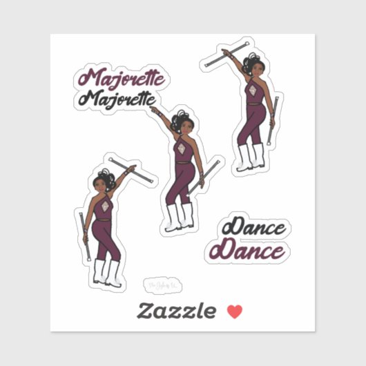 Majorette/Dancer Stickers Mahogany 3 (Vel)