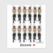 Majorette / Dancer Stickers Mint Zwart (Vel)