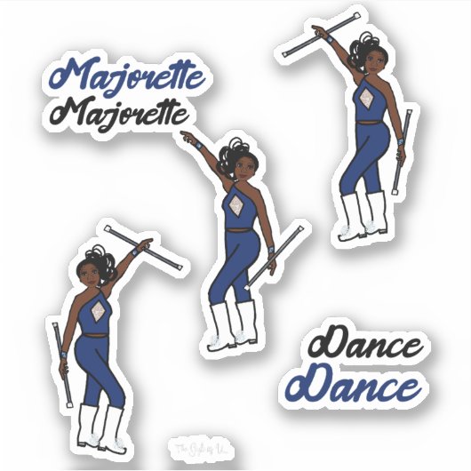 Majorette/Dancer Stickers Navy Diamond (Voorkant)