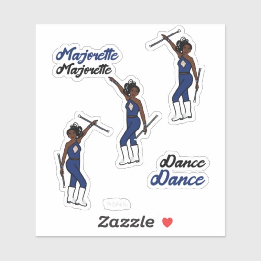 Majorette/Dancer Stickers Navy Diamond (Vel)