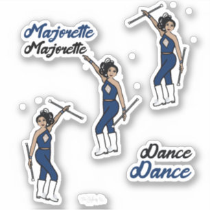 Majorette/Dancer Stickers Navy Diamond 2