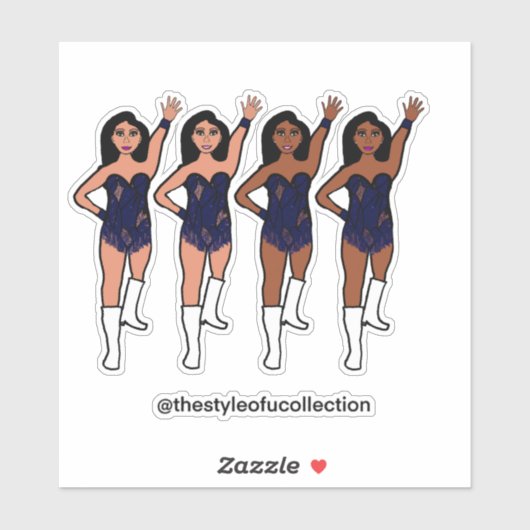 Majorette / Dancer Stickers Navy Fringe (Vel)