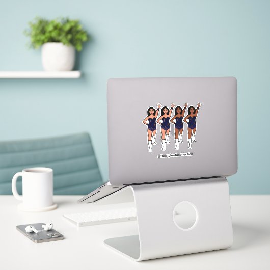 Majorette / Dancer Stickers Navy Fringe (Laptop op bureau)