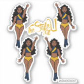 Majorette / Dancer Stickers Navy & Geel (Voorkant)