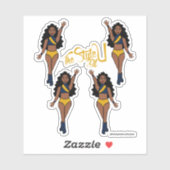 Majorette / Dancer Stickers Navy & Geel (Vel)