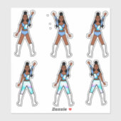 Majorette / Dancer Stickers Oceanside (Vel)