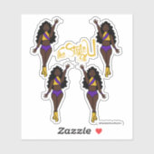 Majorette / Dancer Stickers Paarse & Geel (Vel)