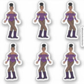 Majorette/Dancer Stickers Paarse Stenen (Voorkant)