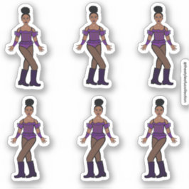 Majorette/Dancer Stickers Paarse Stenen