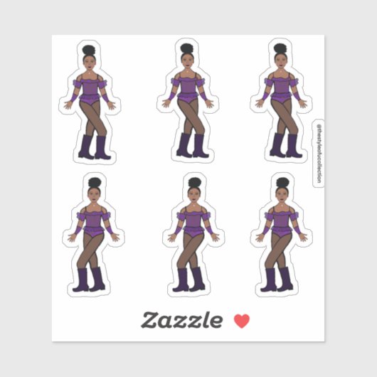 Majorette/Dancer Stickers Paarse Stenen (Vel)
