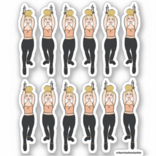 Majorette / Dancer Stickers Peach Black 2