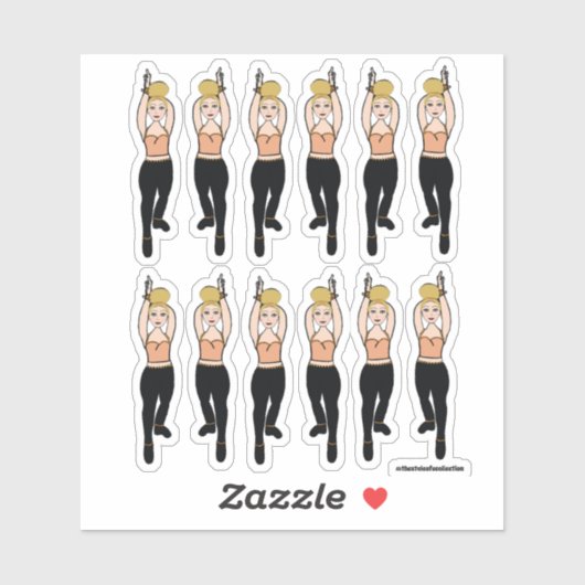 Majorette / Dancer Stickers Peach Black 2 (Vel)