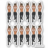 Majorette / Dancer Stickers Peach Zwart (Voorkant)