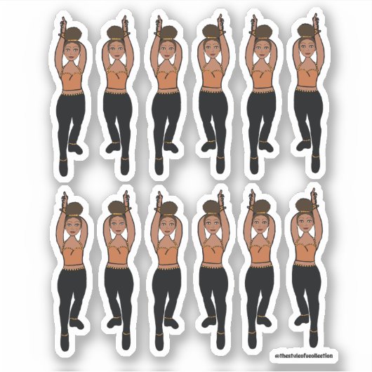 Majorette / Dancer Stickers Peach Zwart (Voorkant)