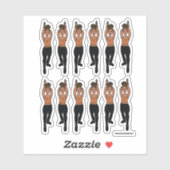 Majorette / Dancer Stickers Peach Zwart (Vel)
