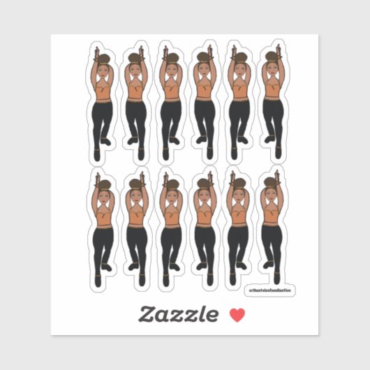 Majorette / Dancer Stickers Peach Zwart (Vel)