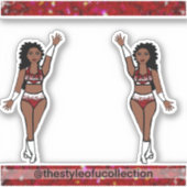 Majorette / Dancer Stickers Red Sparkle (Voorkant)