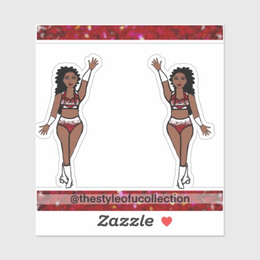 Majorette / Dancer Stickers Red Sparkle (Vel)
