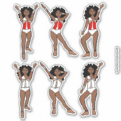 Majorette/ Dancer Stickers Red White Switch A (Voorkant)