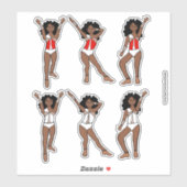 Majorette/ Dancer Stickers Red White Switch A (Vel)