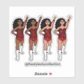 Majorette / Dancer Stickers Rode Fringe (Vel)