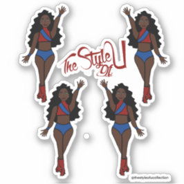 Majorette / Dancer Stickers Rood & Blauw