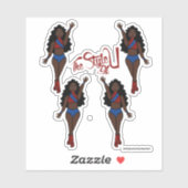 Majorette / Dancer Stickers Rood & Blauw (Vel)