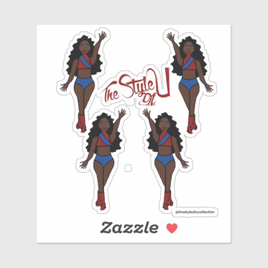 Majorette / Dancer Stickers Rood & Blauw (Vel)