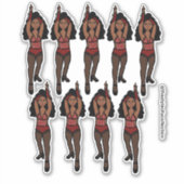 Majorette / Dancer Stickers Rood / Zwart Fringe 1 (Voorkant)
