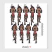 Majorette / Dancer Stickers Rood / Zwart Fringe 1 (Vel)