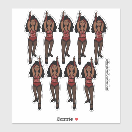 Majorette / Dancer Stickers Rood / Zwart Fringe 1 (Vel)