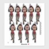Majorette / Dancer Stickers Rood / Zwart Fringe 2 (Vel)
