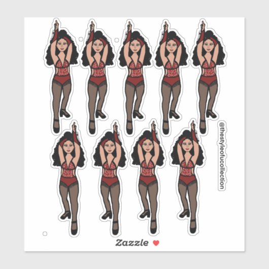 Majorette / Dancer Stickers Rood / Zwart Fringe 2 (Vel)