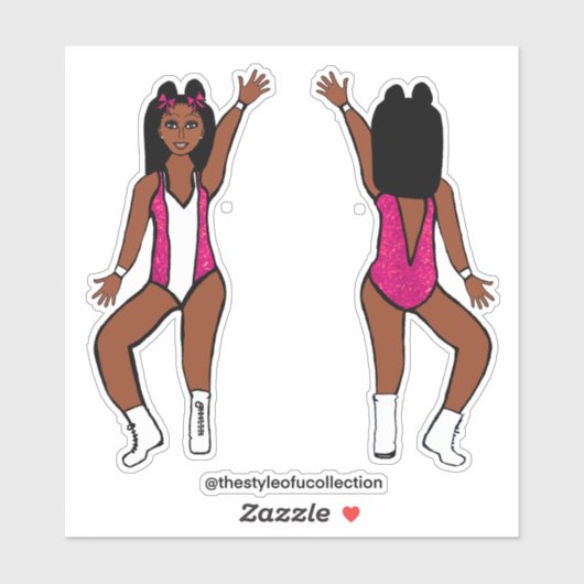 Majorette / Dancer Stickers Roze Vonk #1 (Vel)